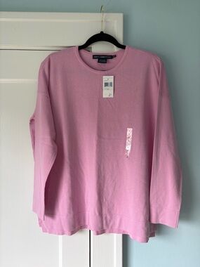 NWT Ralph Lauren Sport Metro Pink Long Sleeve Crewneck Sweater Barbiecore Ballet